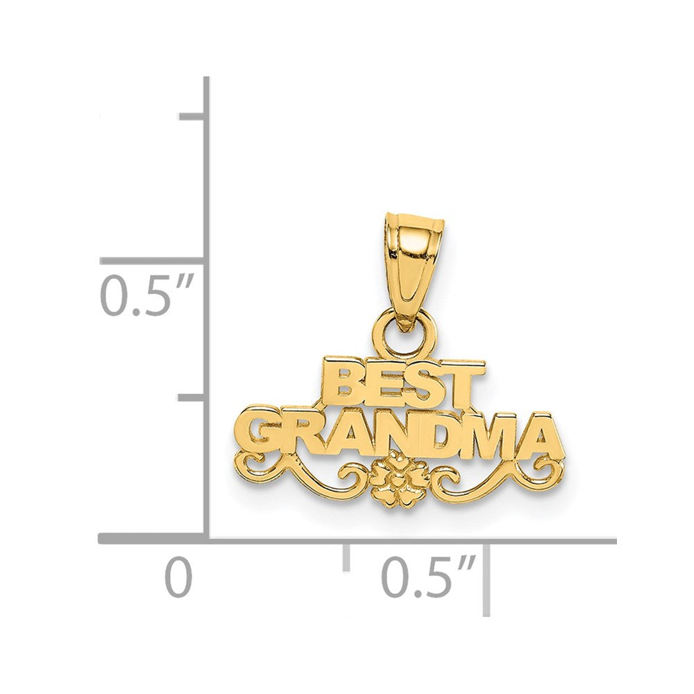 14k BEST GRANDMA Pendant