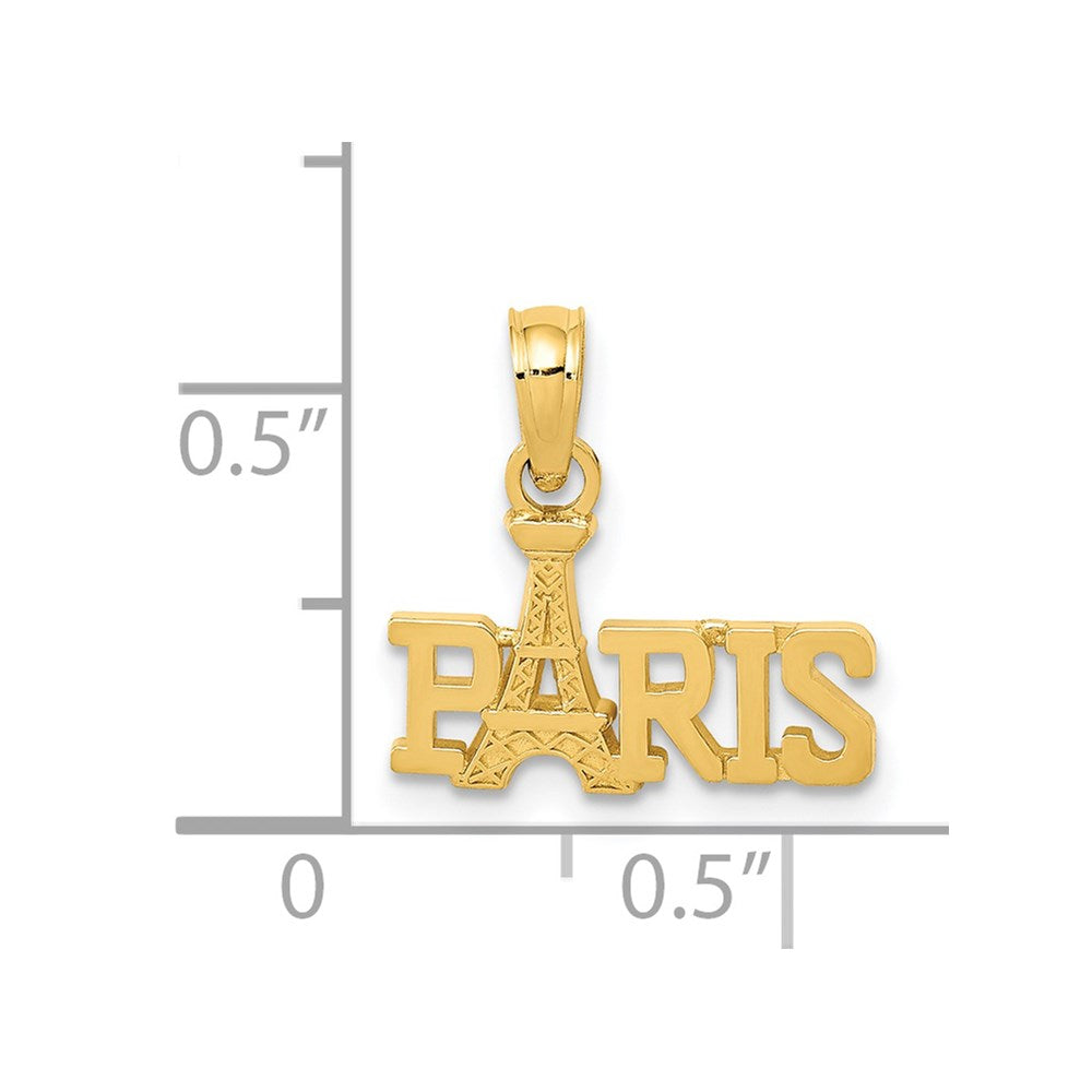 14K PARIS With Eiffel Tower Pendant