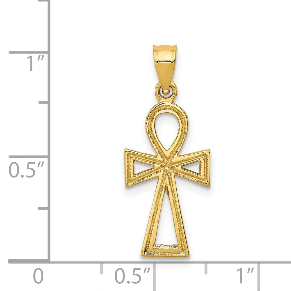 14k Ankh Cross Charm