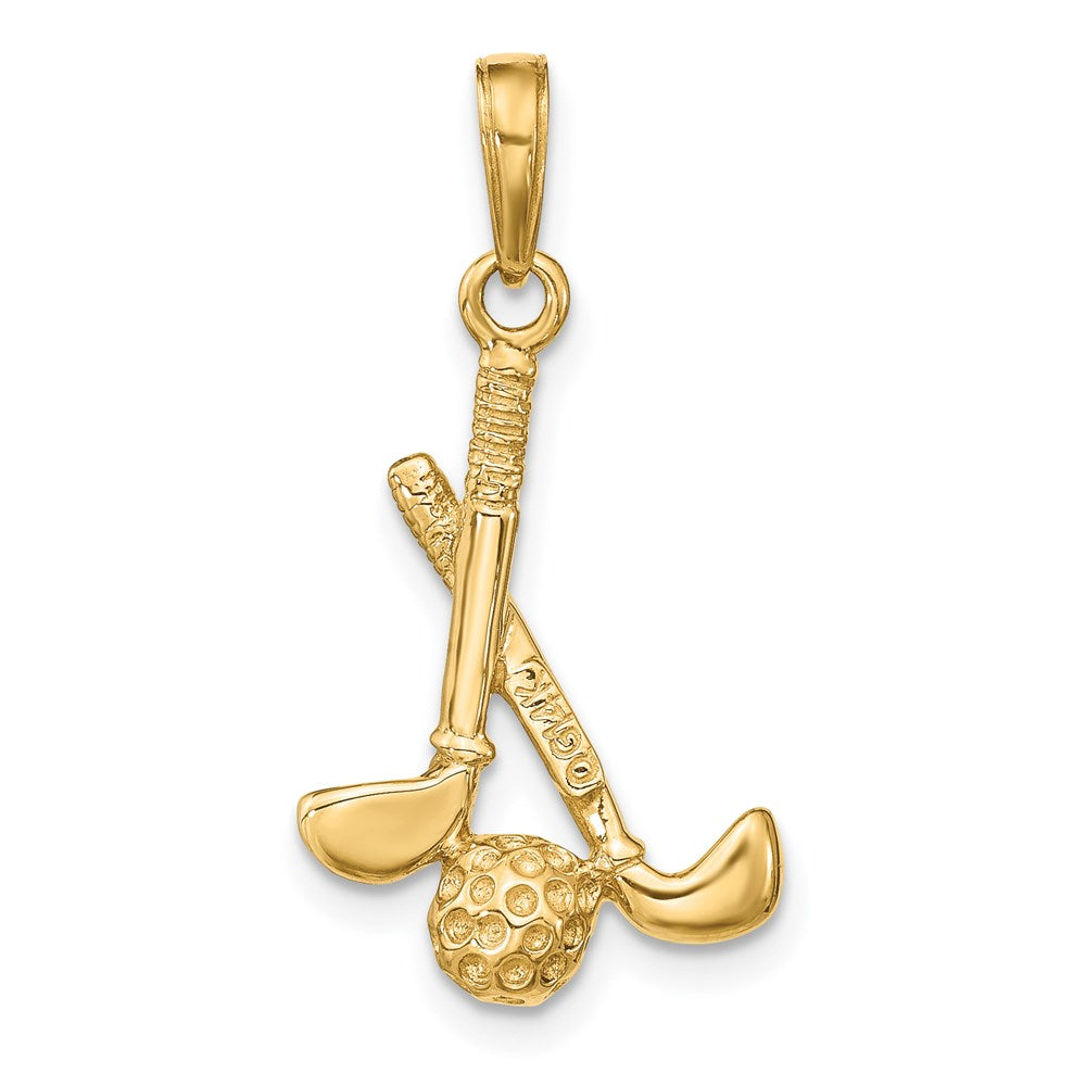 14K 3-D Clubs and Ball Pendant