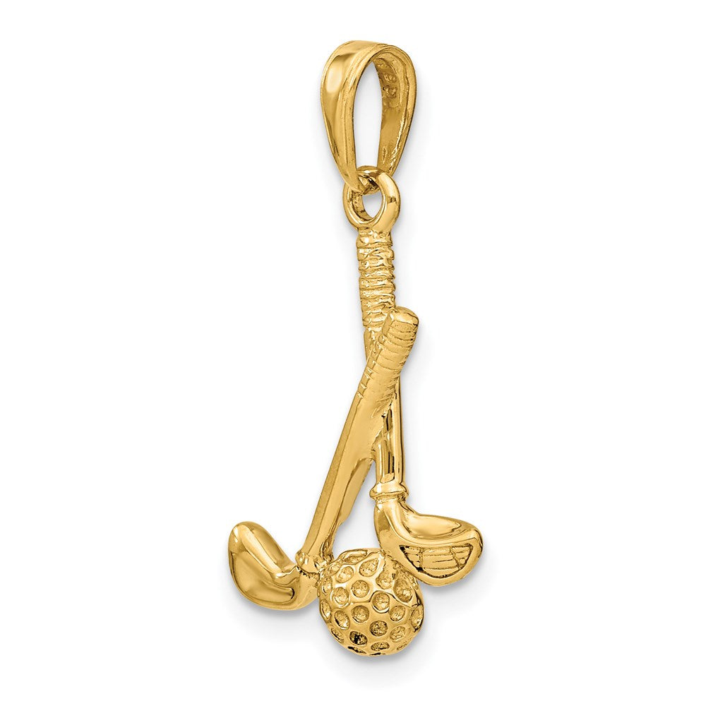 14K 3-D Clubs and Ball Pendant
