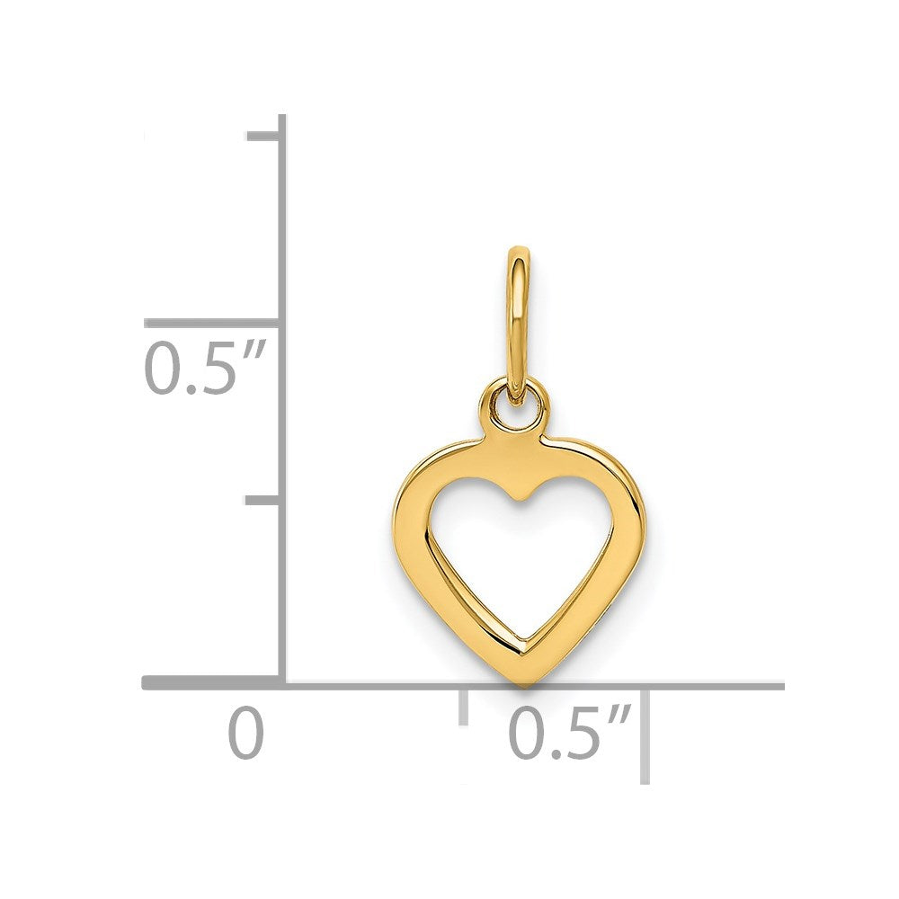 14K Polished Cut-out Heart Pendant
