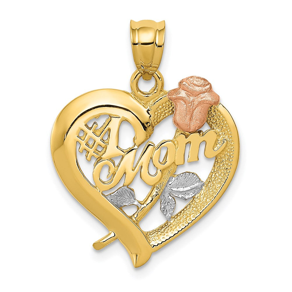 14k Two-Tone w/Rhodium Mom Charm