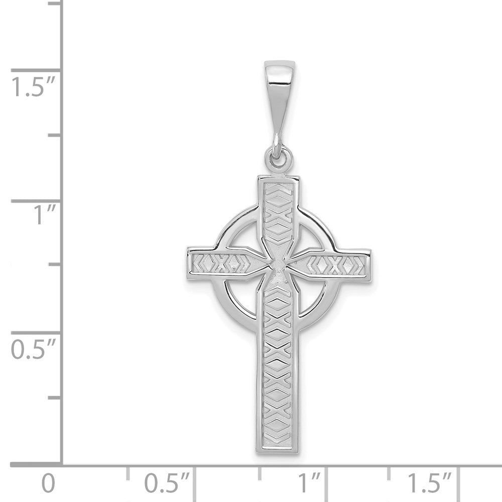 14k White Gold Celtic Cross Charm