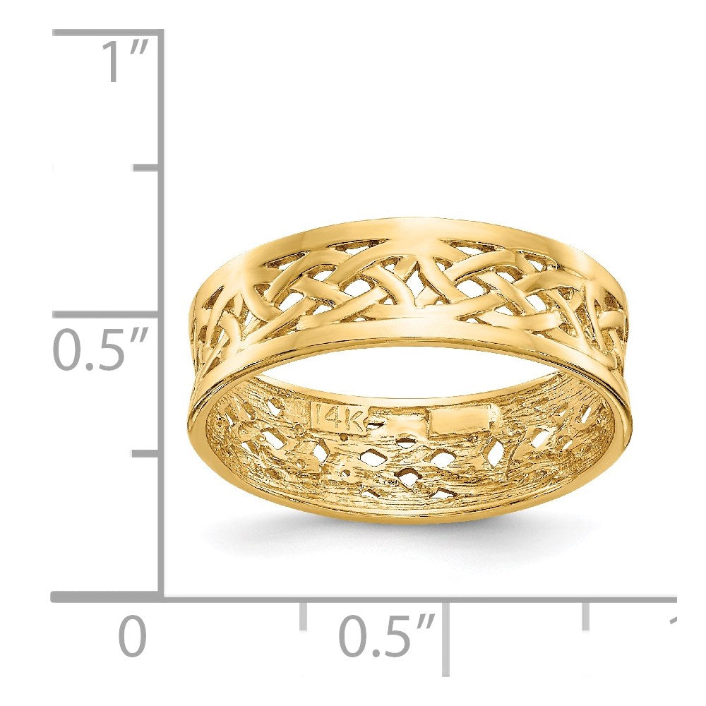 14k Polished Celtic Knot Band
