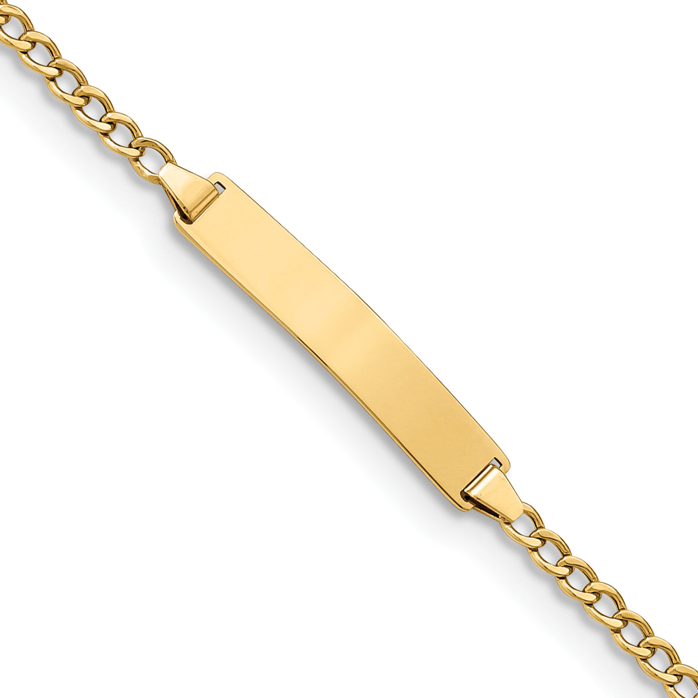 14K Semi-Solid Polished Cuban Id Bracelet