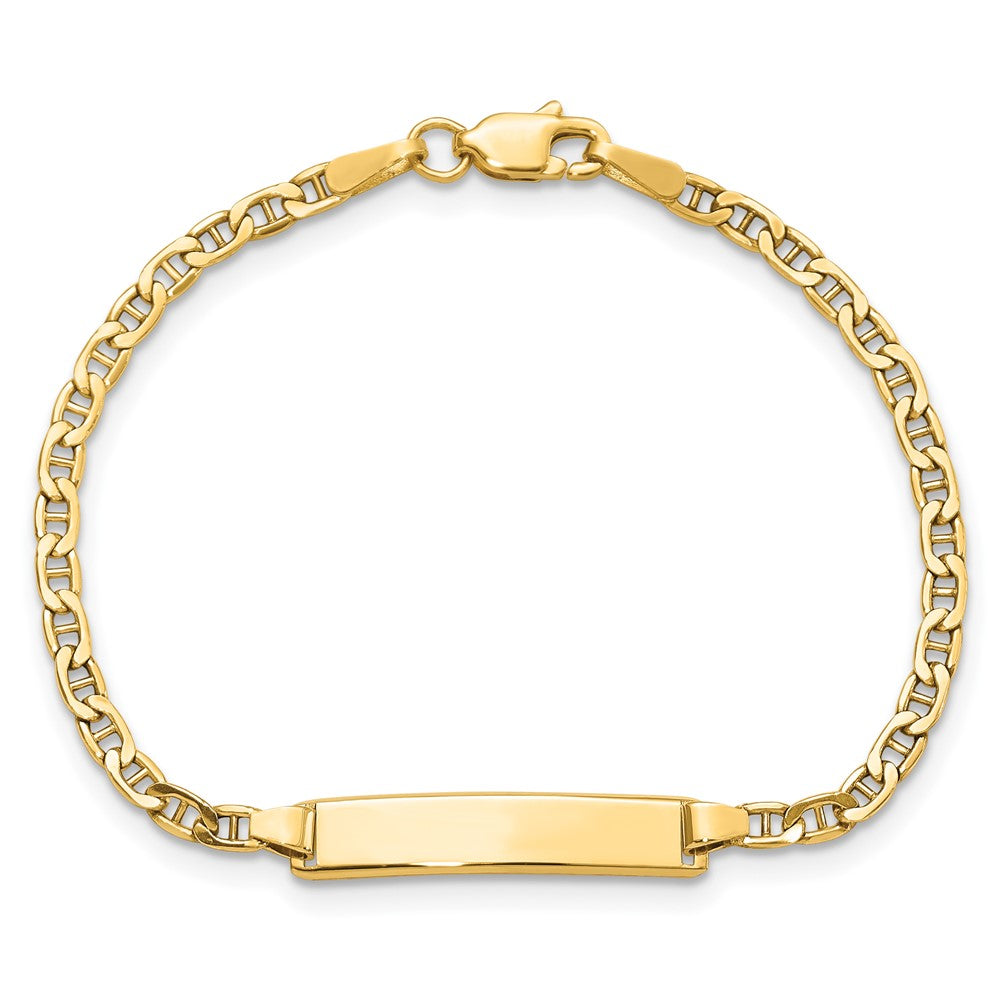 14k Semi-Solid Polished Anchor ID Bracelet
