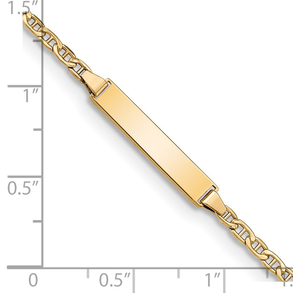 14k Semi-Solid Polished Anchor ID Bracelet