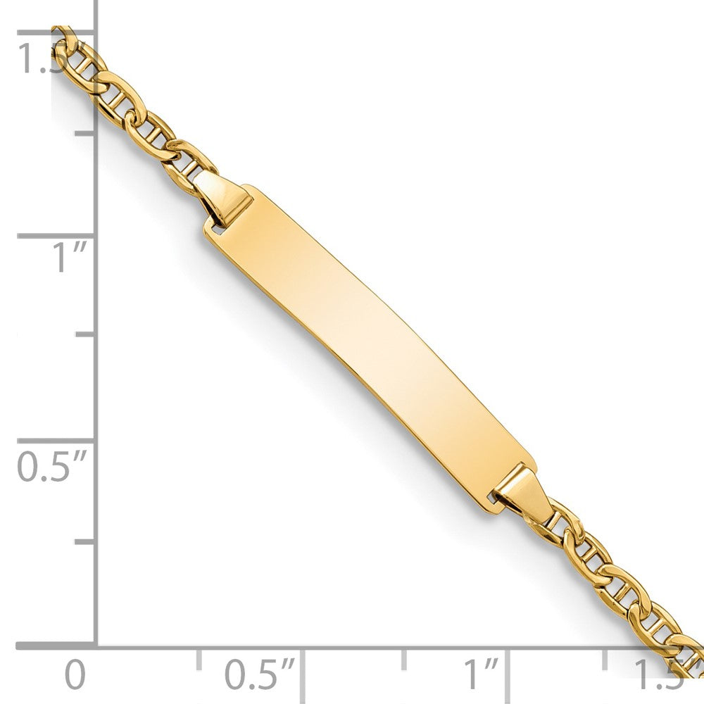 14k Semi-Solid Polished Anchor Link ID Bracelet