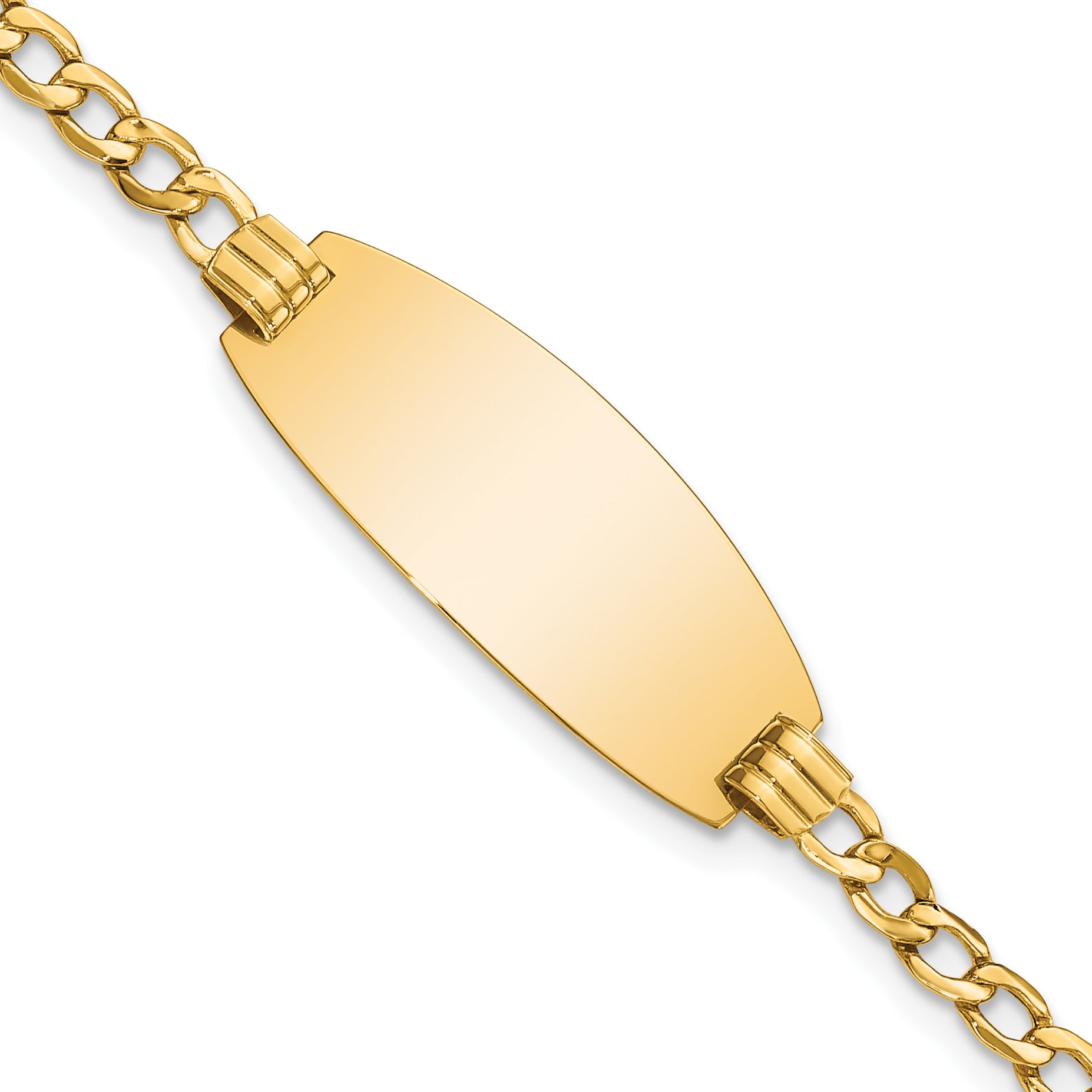 14K Semi-Solid Oval Curb Id Bracelet