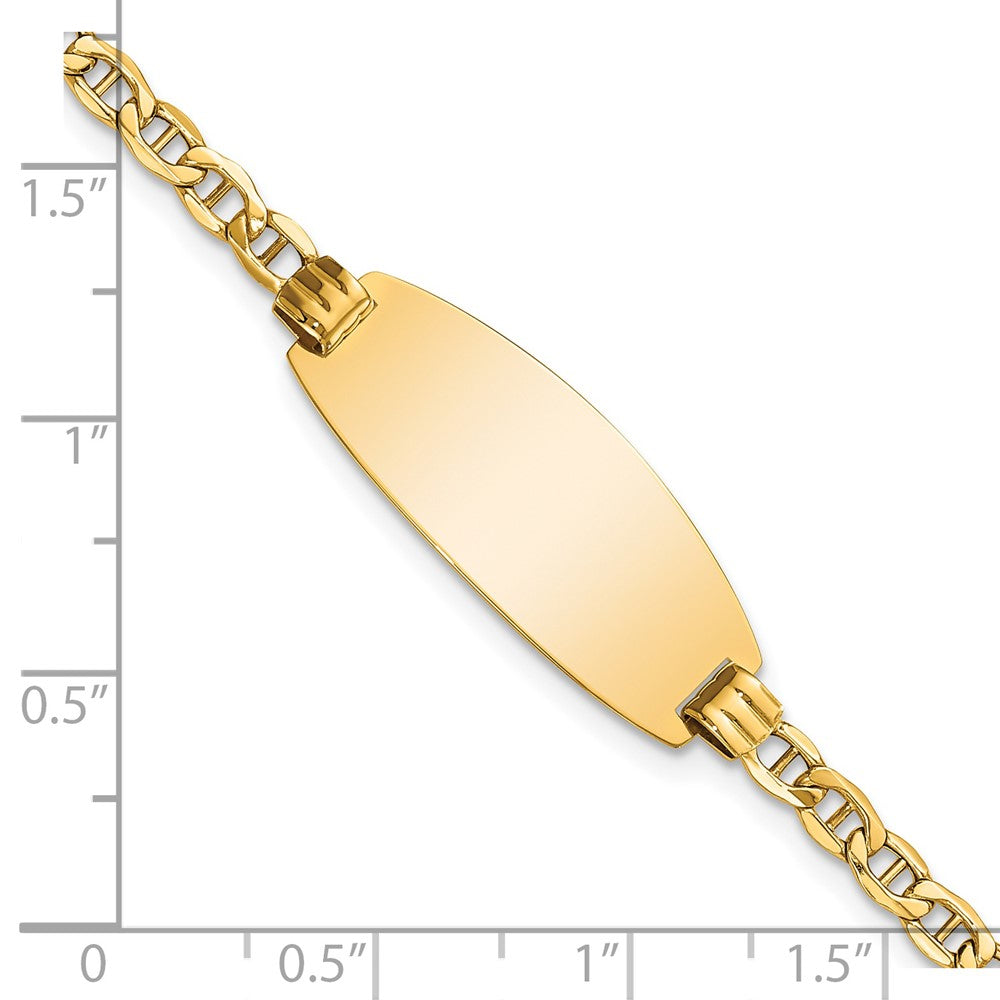 14k Semi-Solid Oval Anchor ID Bracelet
