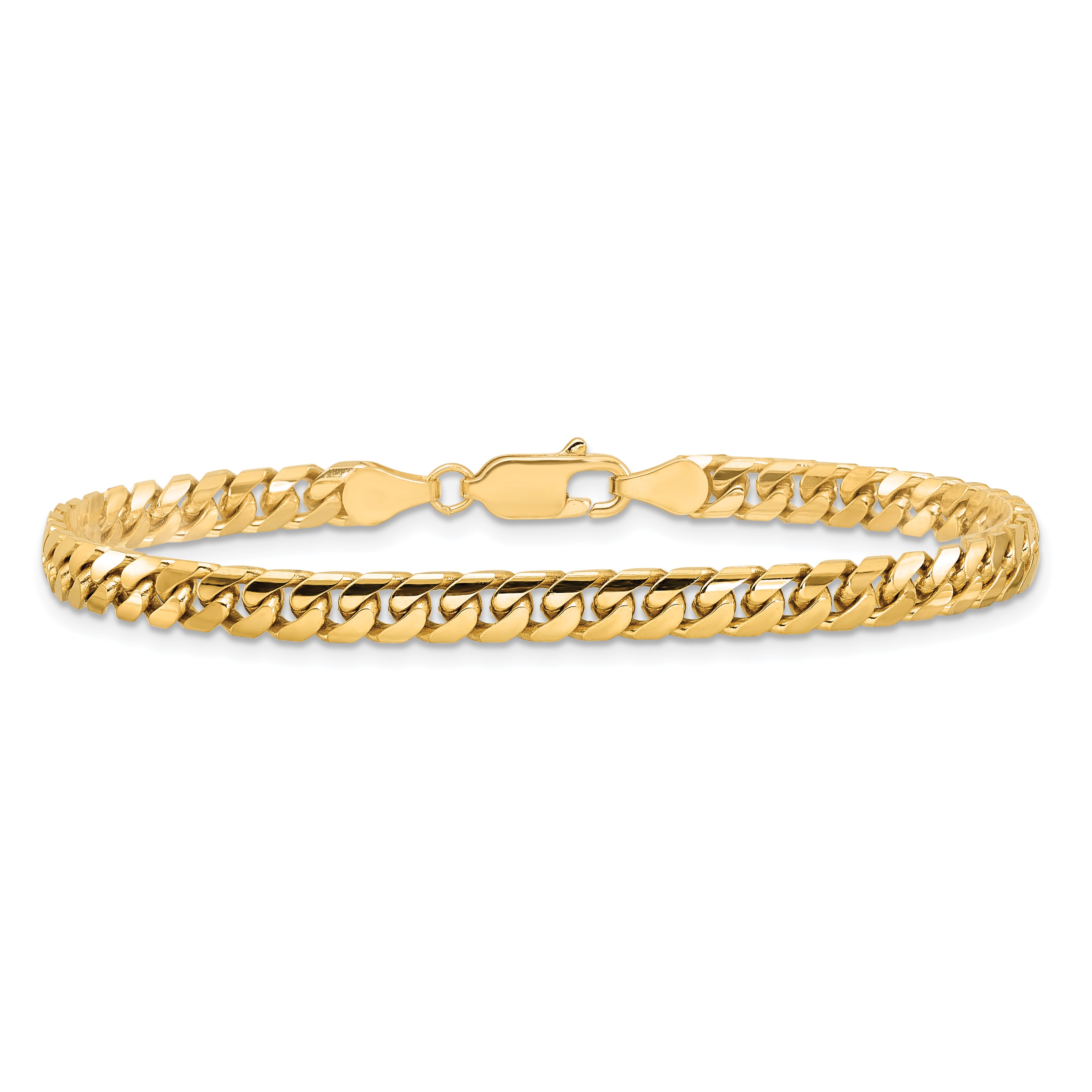 14K 7 inch 4.3mm Solid Miami Cuban Link with Lobster Clasp Bracelet