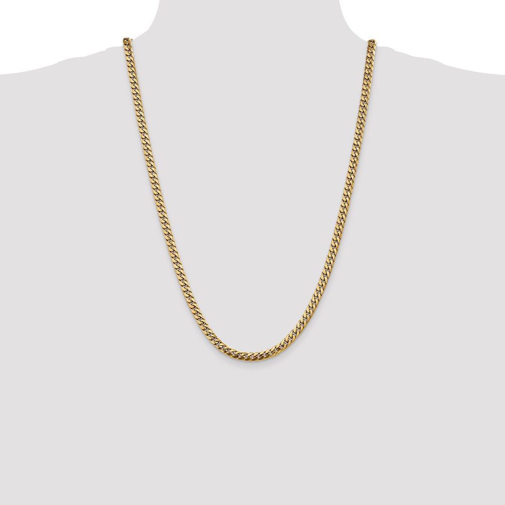 14K 26 inch 5mm Solid Miami Cuban Link with Lobster Clasp Chain
