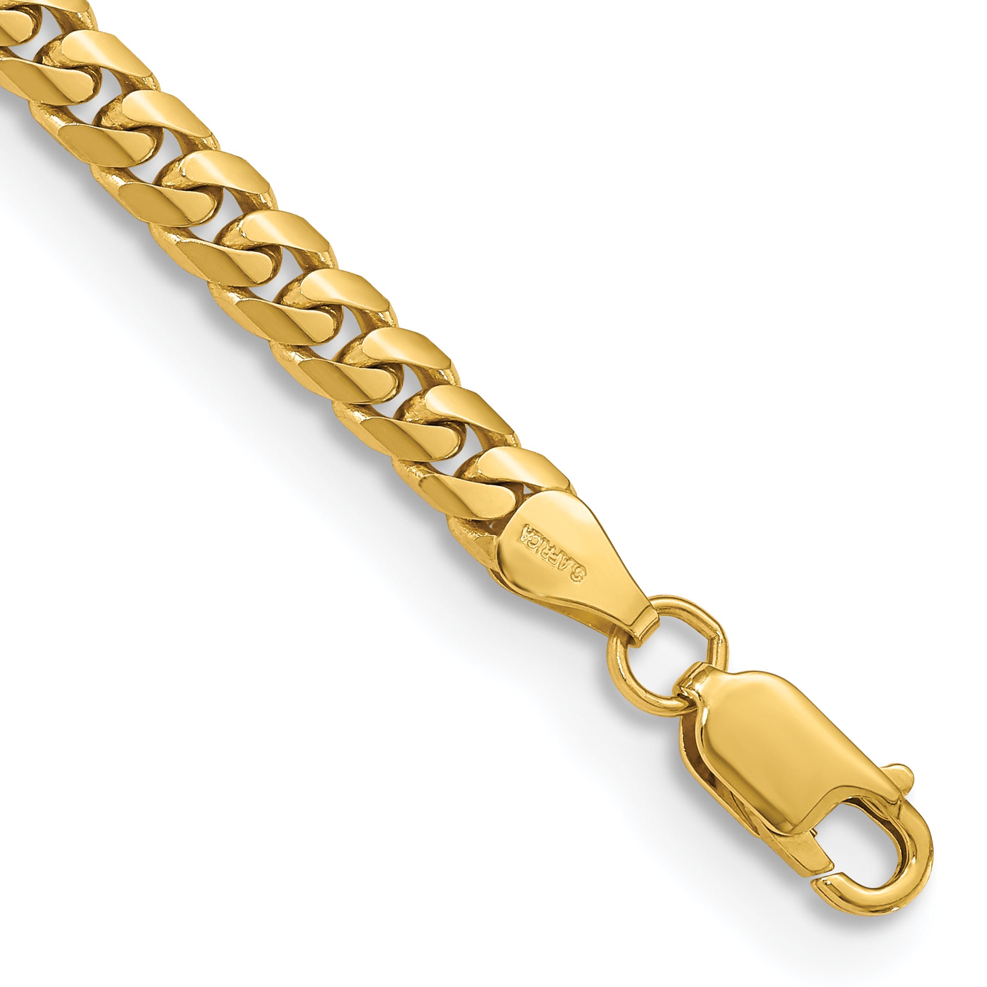 14K 8 Inch 5Mm Solid Miami Cuban Link With Lobster Clasp Bracelet