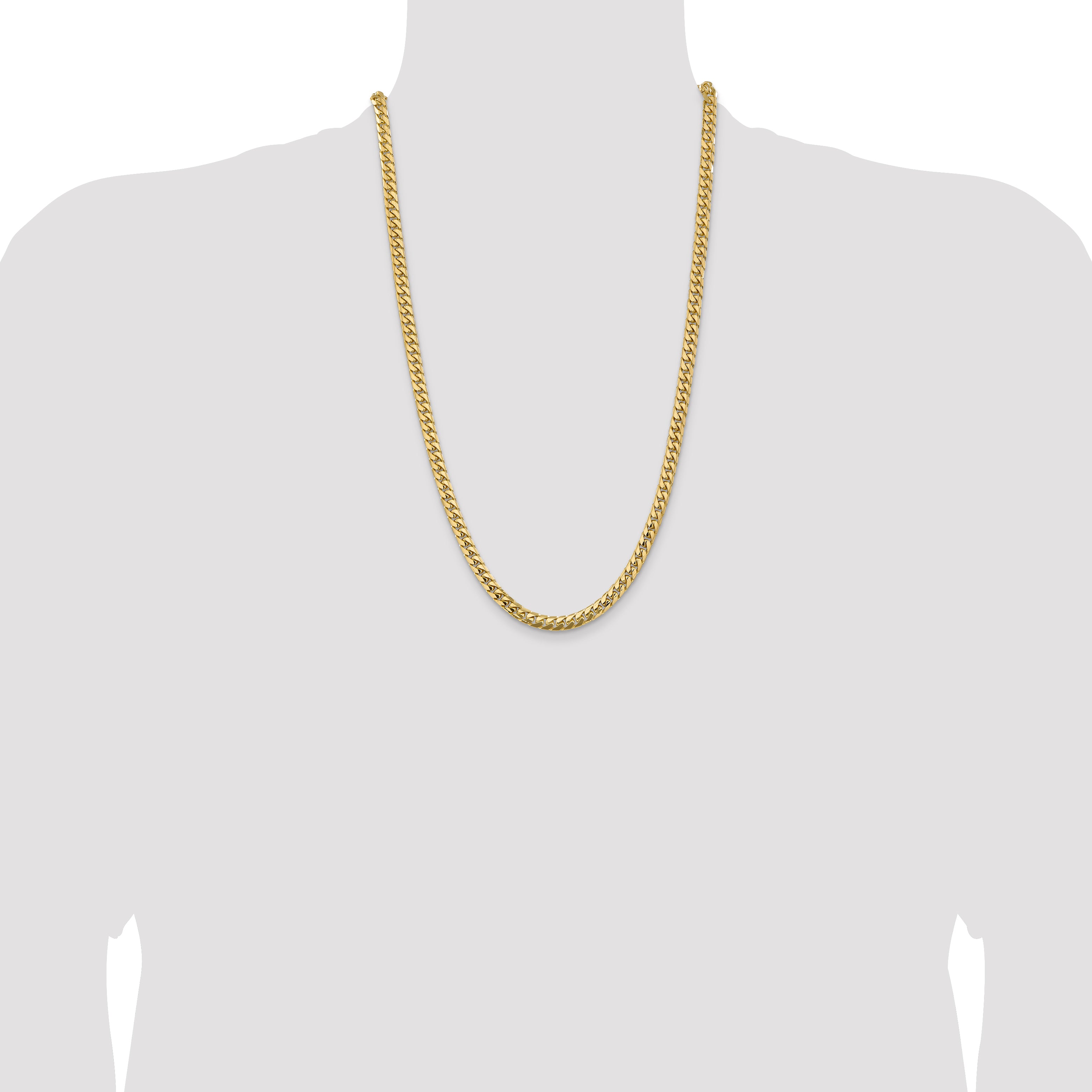 14K 26 Inch 5.5Mm Solid Miami Cuban Link With Lobster Clasp Chain