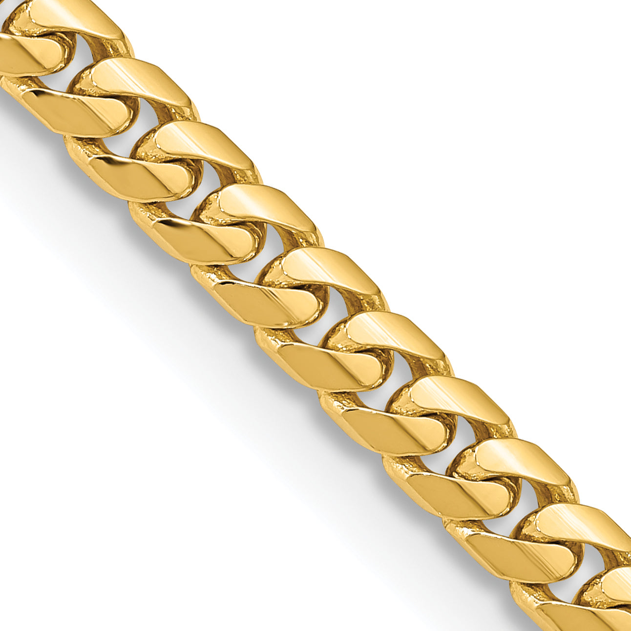 14K 8 inch 5.5mm Solid Miami Cuban Link with Lobster Clasp Bracelet