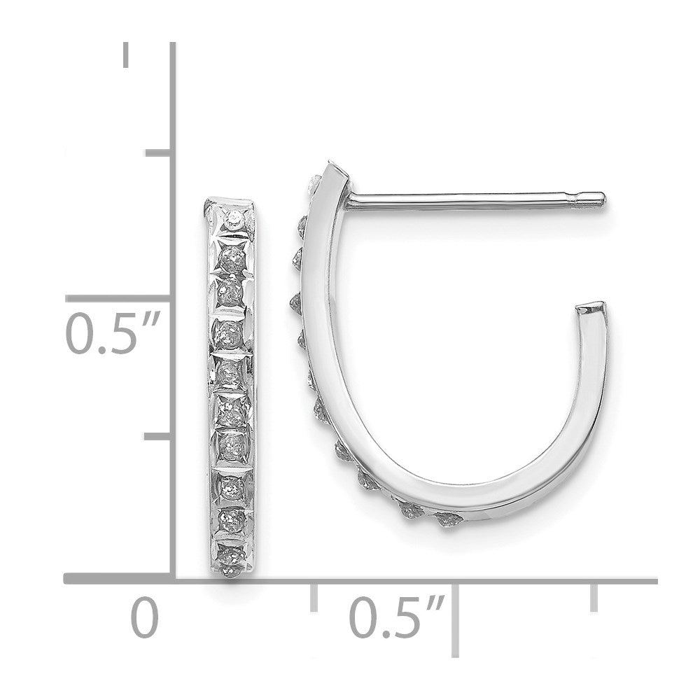 14k White Gold Diamond Fascination Hoop Earrings