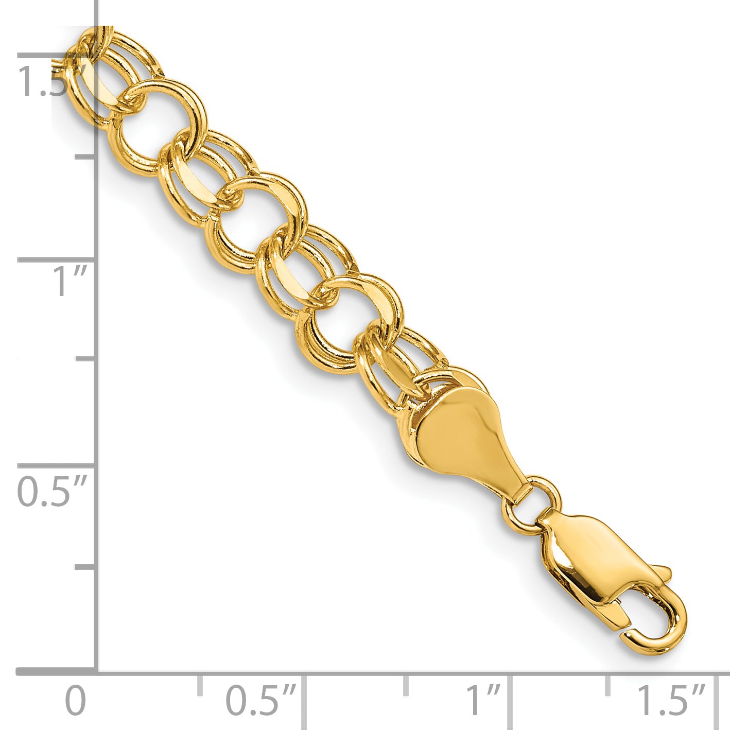 14K Double Link Charm Bracelet