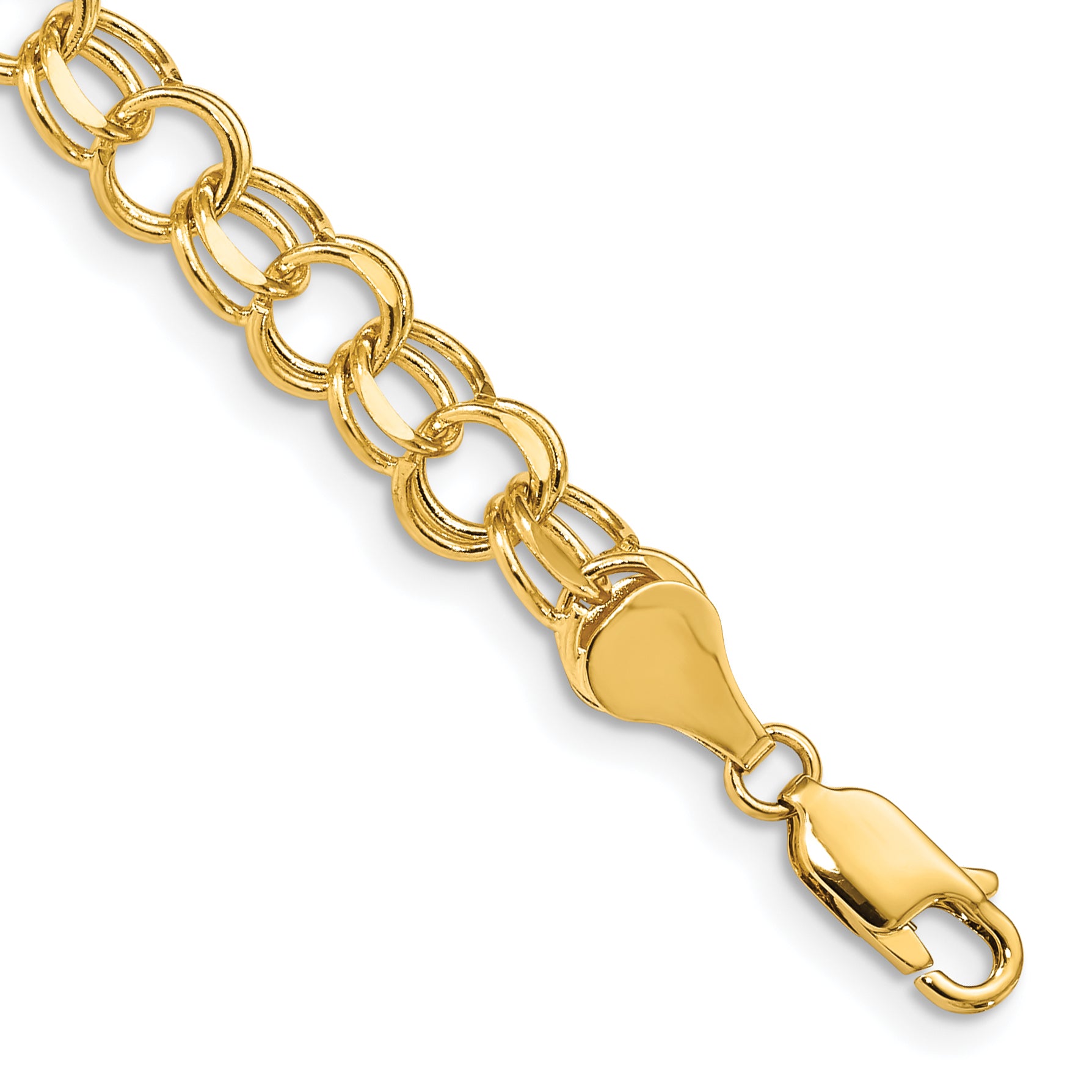 14K Double Link Charm Bracelet