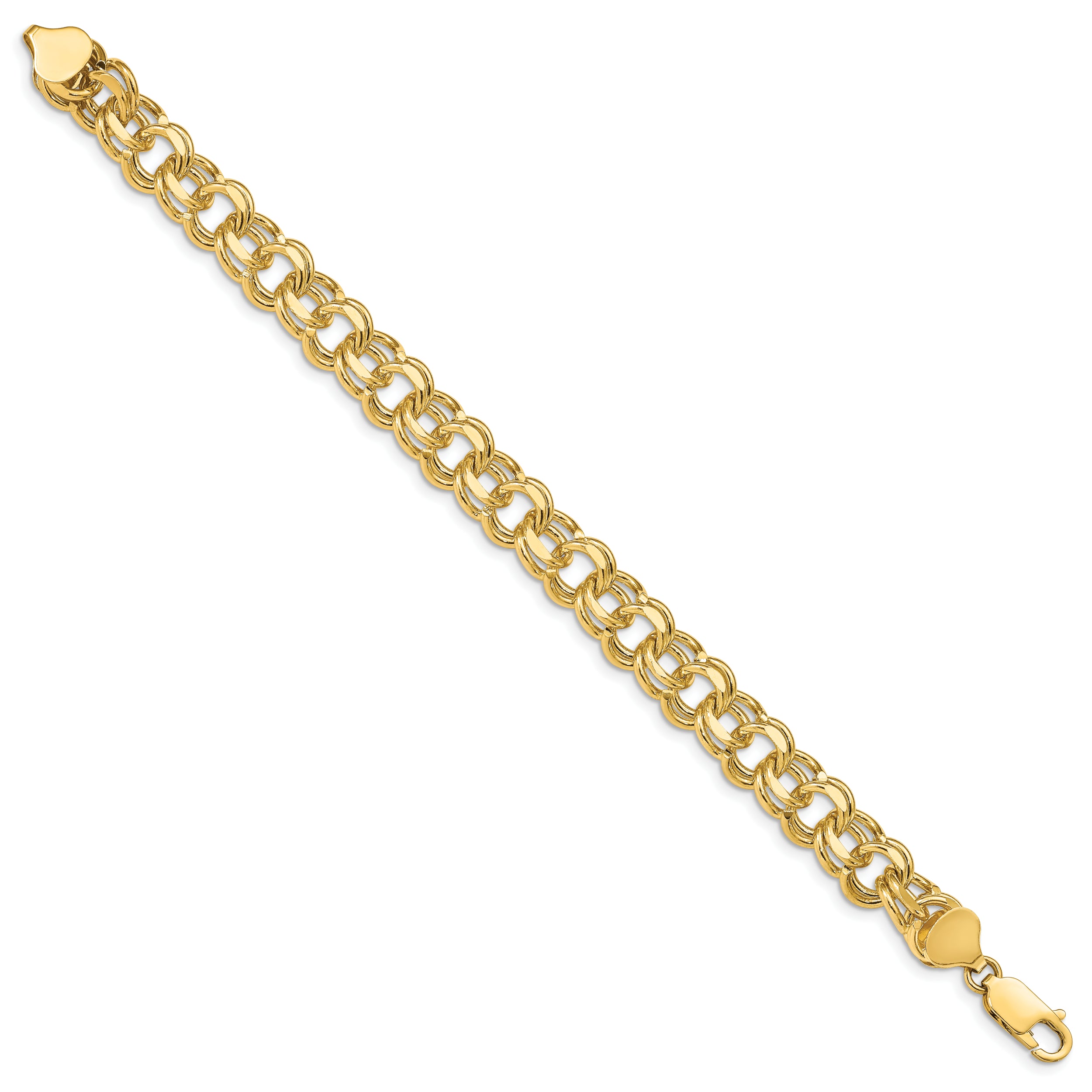 14K Double Link Charm Bracelet