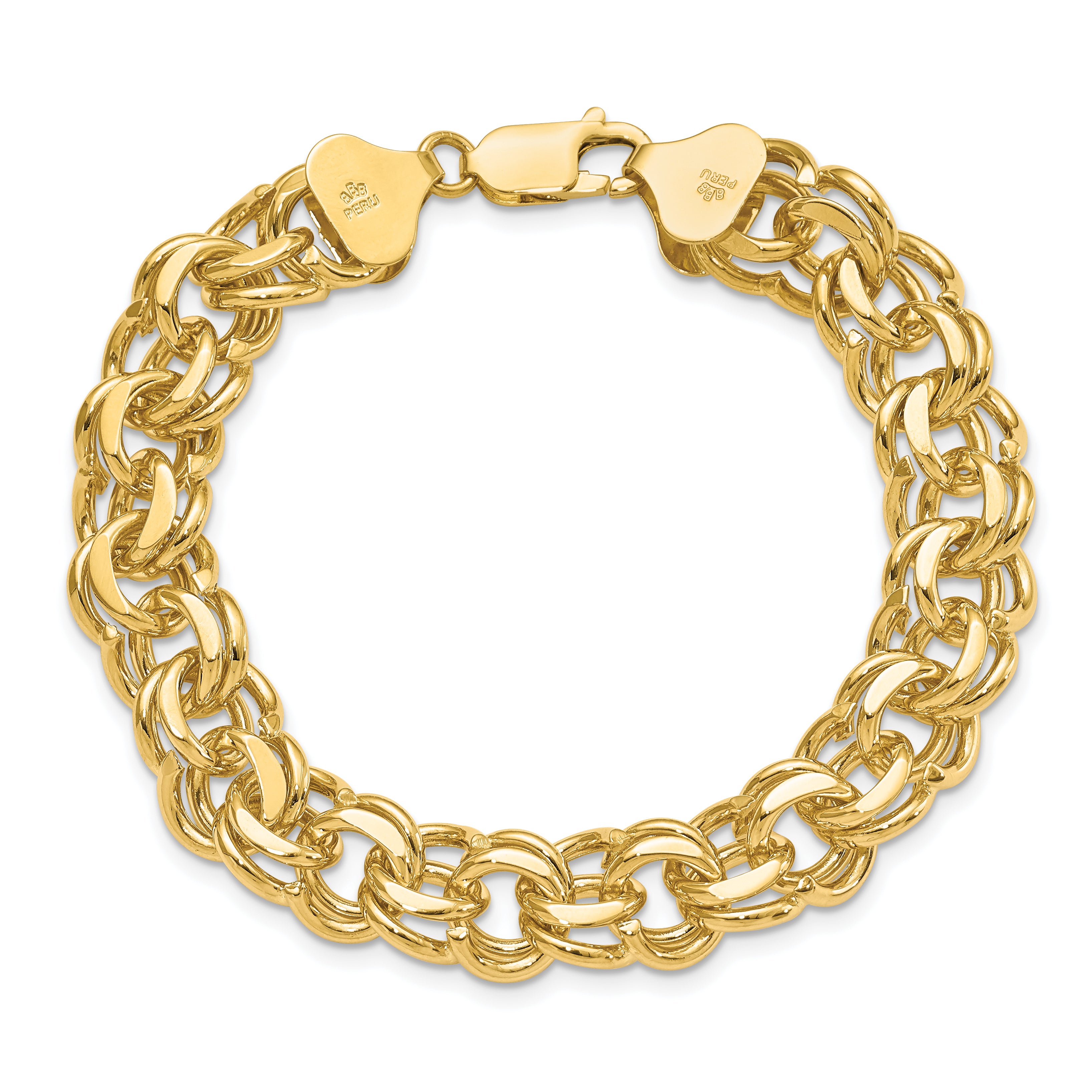 14K Double Link Charm Bracelet