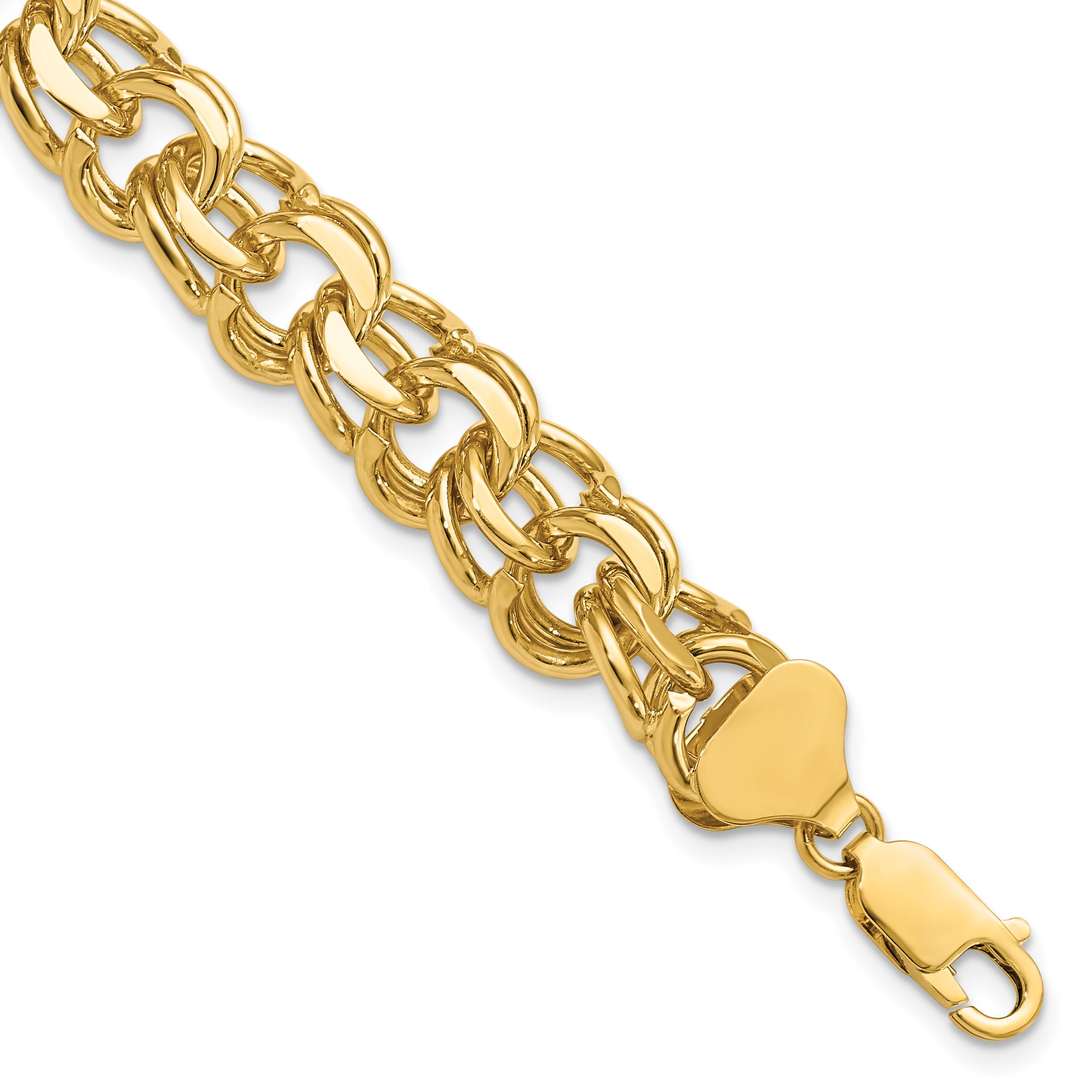 14K Double Link Charm Bracelet
