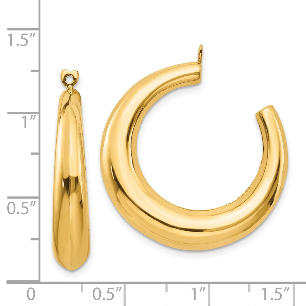 14k Polished Hollow Hoop Earring Jackets