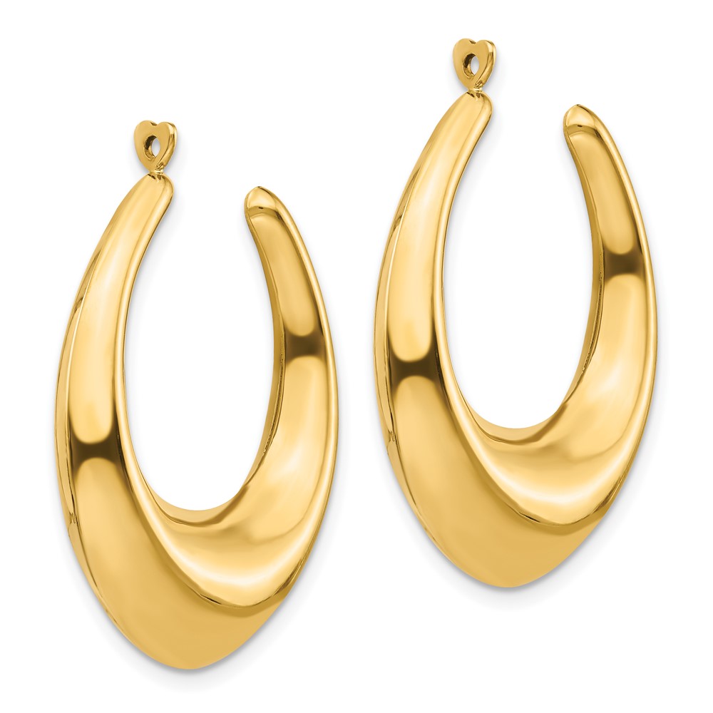 14k Polished Hollow Hoop Earring Jackets
