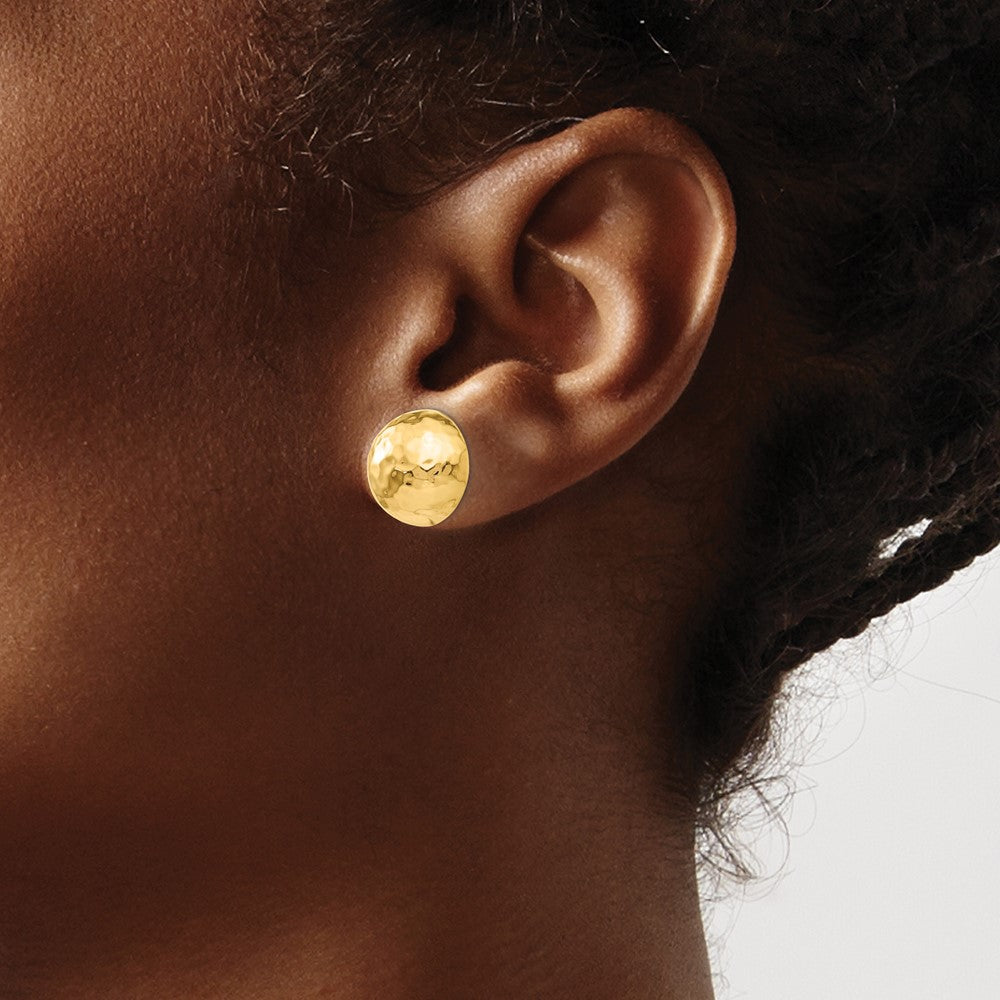 14k Hammered Half Ball Post Earrings