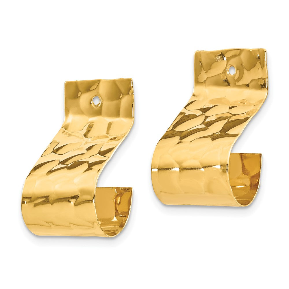 14k Polished Hammered Earring Jackets