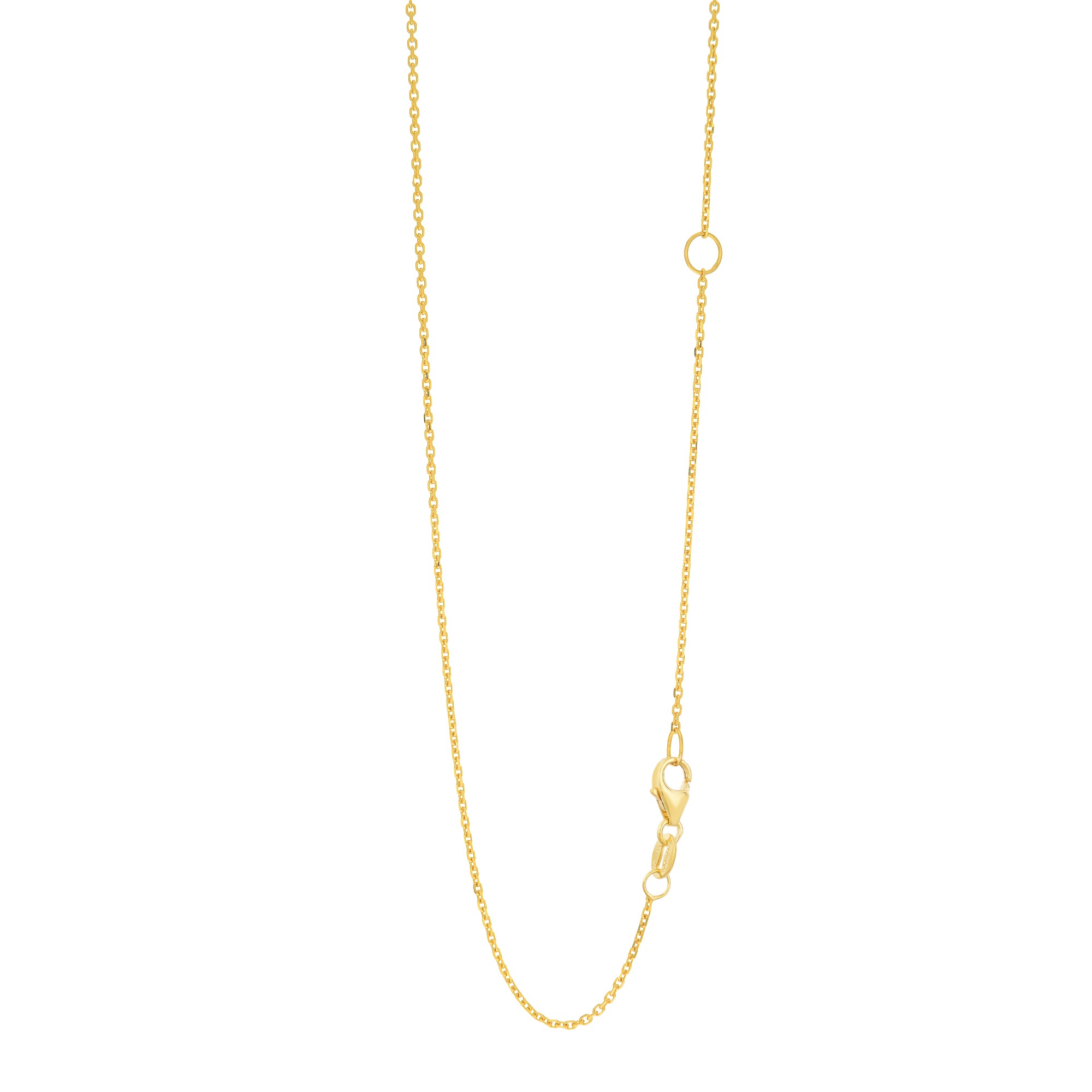 14K Yellow Gold 1.1mm Extendable Diamond Cut Cable 20" Chain (Jump Ring at 16 inch) with Lobster Lock