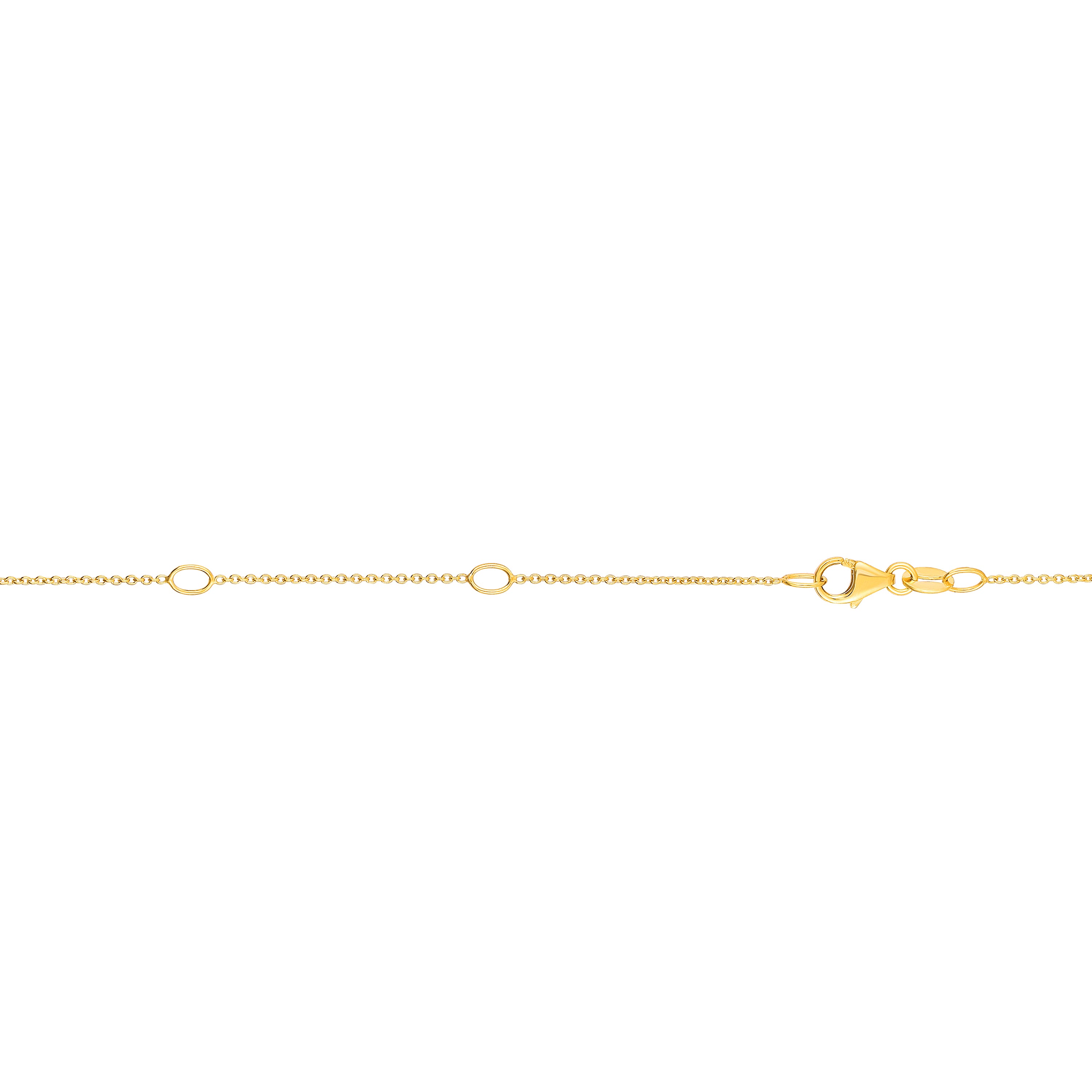 14K Yellow Gold 0.97mm Double Extendable Cable 18" Chain with Lobster Lock. Jump Ring at 16 and 17 inch.