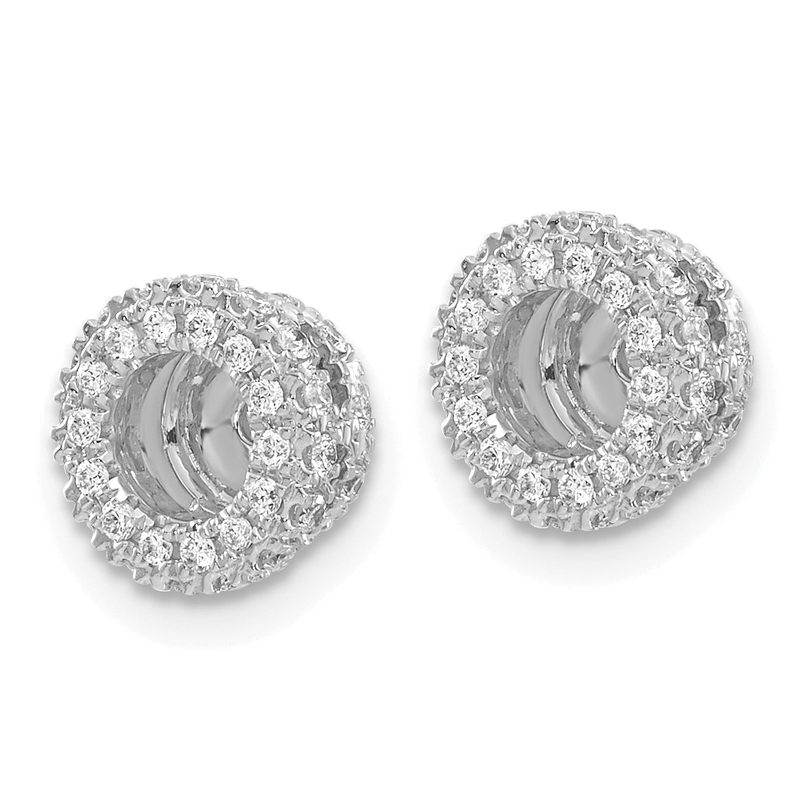 14K White Gold Lab Grown Vs/Si Fgh Dia Earring Jackets