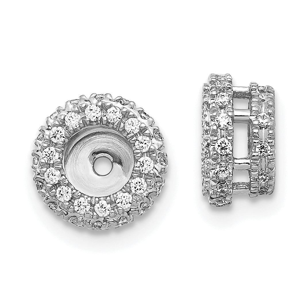 14K White Gold Lab Grown Vs/Si Fgh Dia Earring Jackets