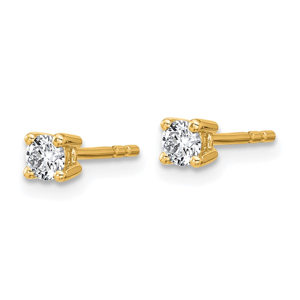 14k 1/4 carat total weight Round Certified VS/SI DEF Lab Grown Diamond 4 Prong Stud Post Earrings