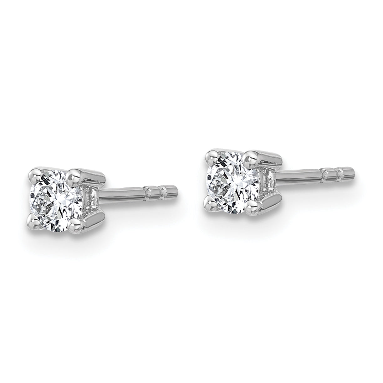 14K White Gold 3/8 Carat Total Weight Round Vs/Si Def Lab Grown Diamond 4 Prong Stud Post Earrings