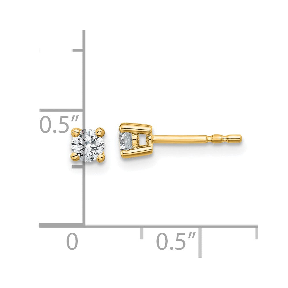 14k 1/3 carat total weight Round VS/SI GH Lab Grown Diamond 4 Prong Stud Post Earrings
