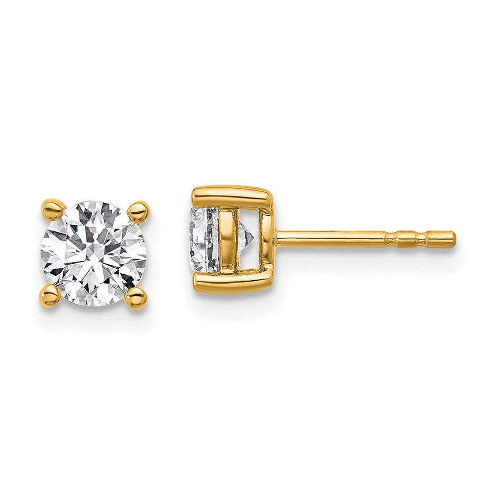 14k 1 carat total weight Round VS/SI GH Lab Grown Diamond 4 Prong Stud Post Earrings