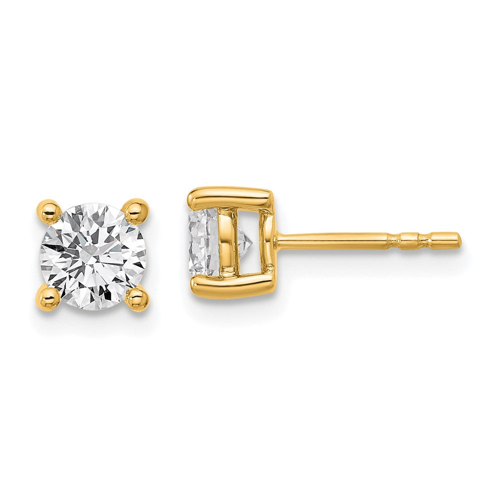 14k 1 1/4 carat total weight Round VS/SI DEF Lab Grown Diamond 4 Prong Stud Post Earrings