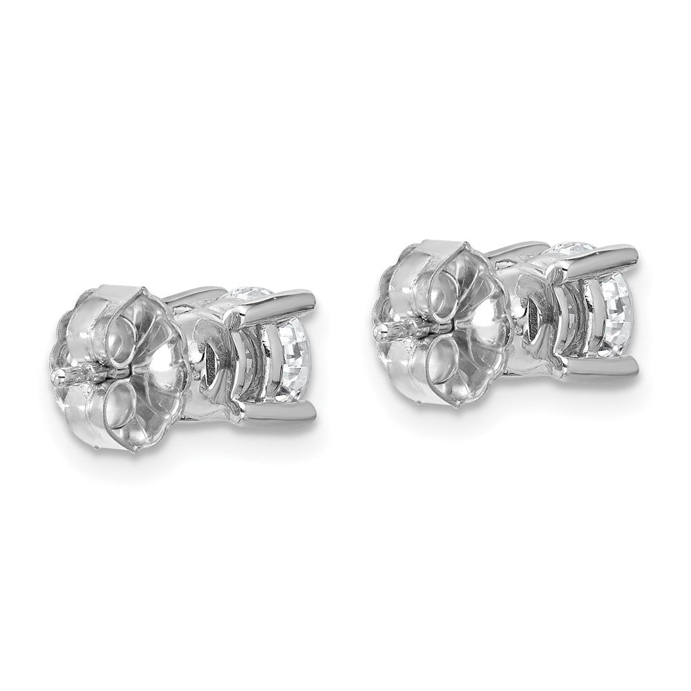 14K White Gold 1 3/4 Carat Total Weight Round Vs/Si Def Lab Grown Diamond 4 Prong Stud Post Earrings