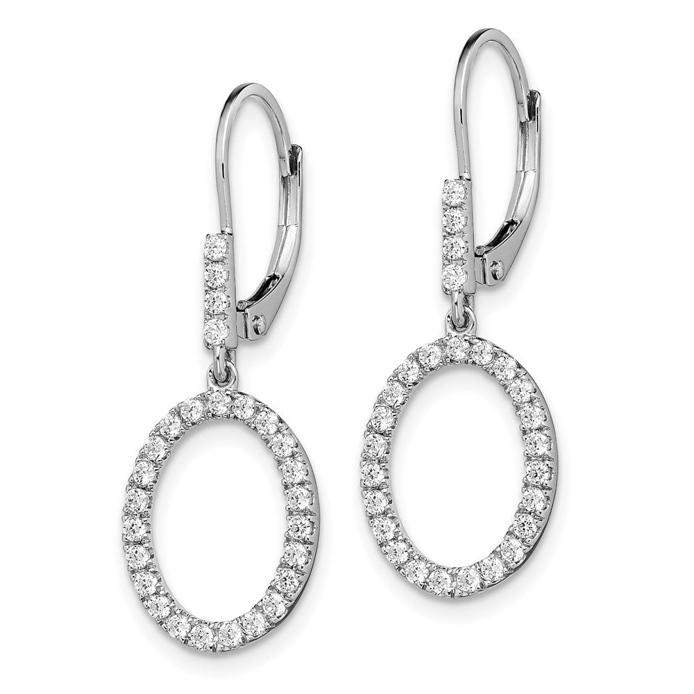 14K White Gold Lab Grown Diamond VS/SI FGH Oval Leverback Earrings