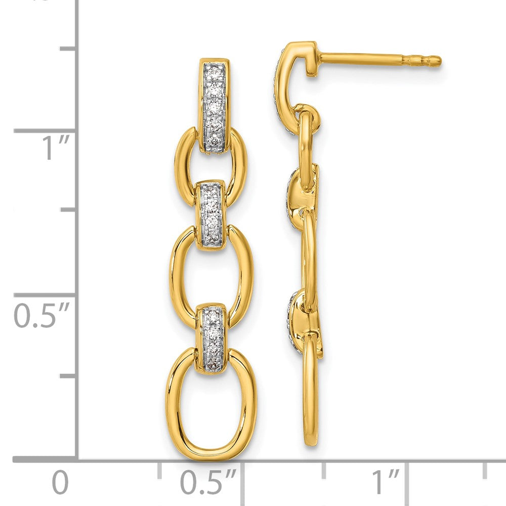 14K Lab Grown Diamond VS/SI FGH Fancy Link Post Dangle Earrings