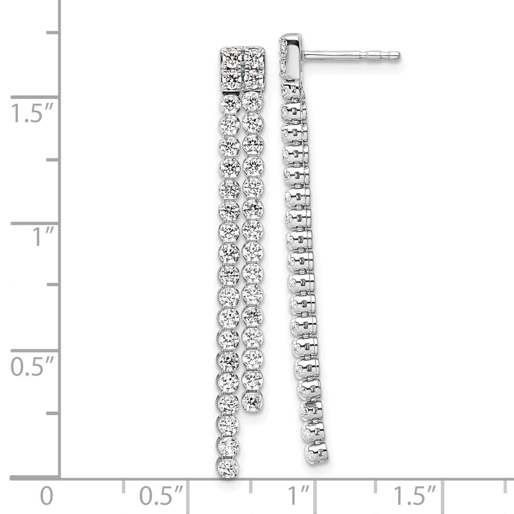 14K White Gold Lab Grown Diamond VS/SI FGH Post Dangle Earrings