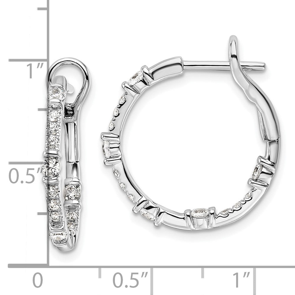 14K White Gold Lab Grown Diamond VS/SI FGH In/Out Hoop Earrings