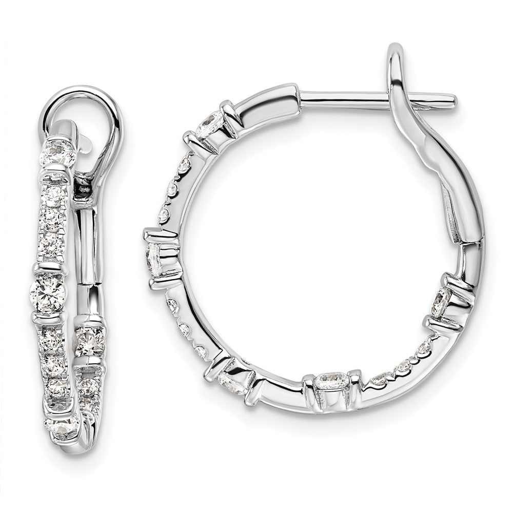 14K White Gold Lab Grown Diamond VS/SI FGH In/Out Hoop Earrings