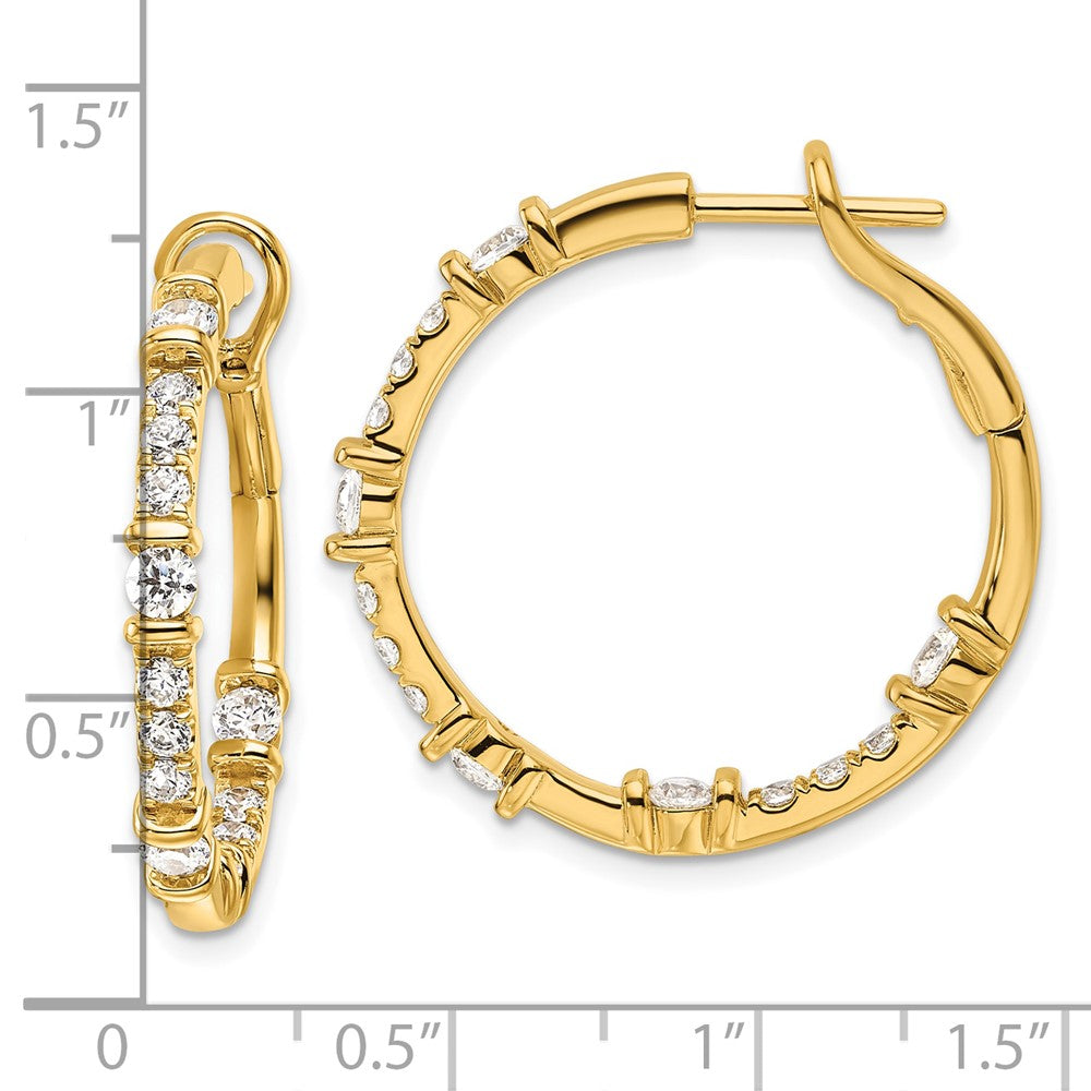 14K Lab Grown Diamond VS/SI FGH In/Out Hoop Earrings
