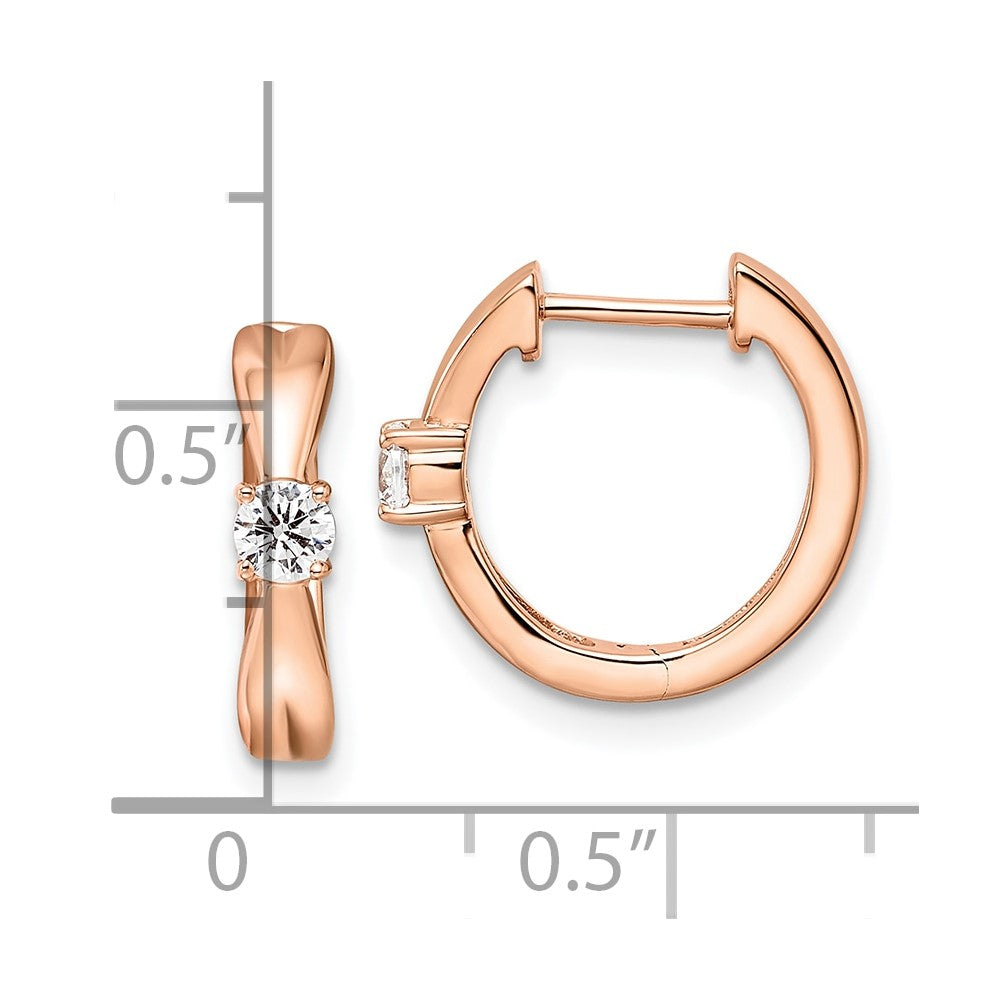 14K Rose Gold Lab Grown Diamond VS/SI FGH Hinged Hoops
