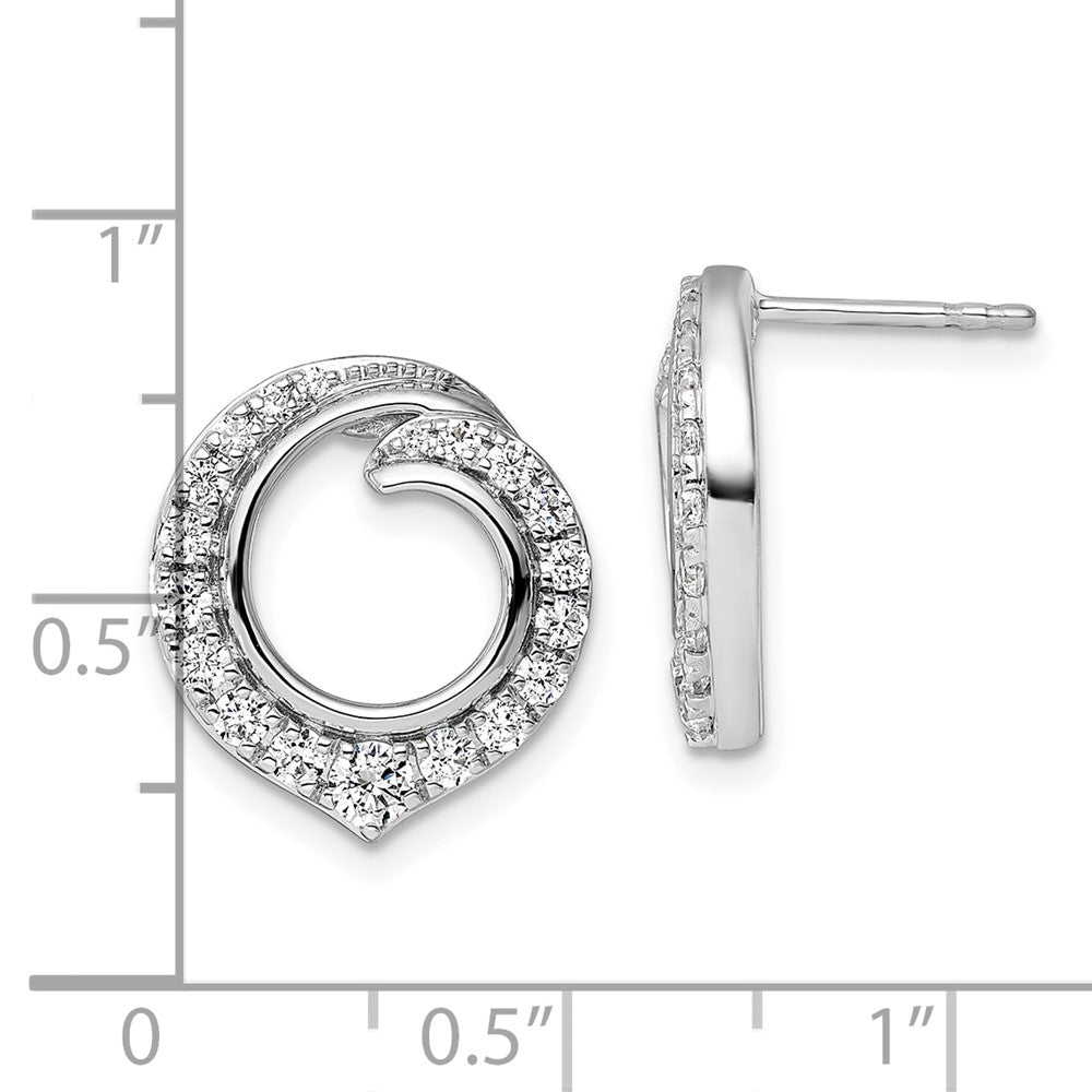 14K White Gold Lab Grown Diamond VS/SI FGH Circle Post Earrings