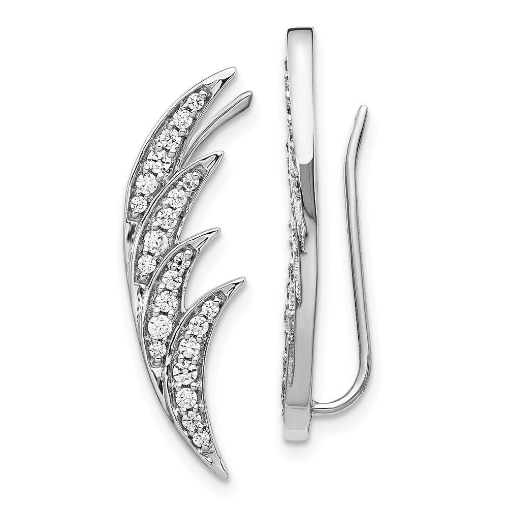 14K White Gold Lab Grown VS/SI FGH Dia Ear Climber Earrings