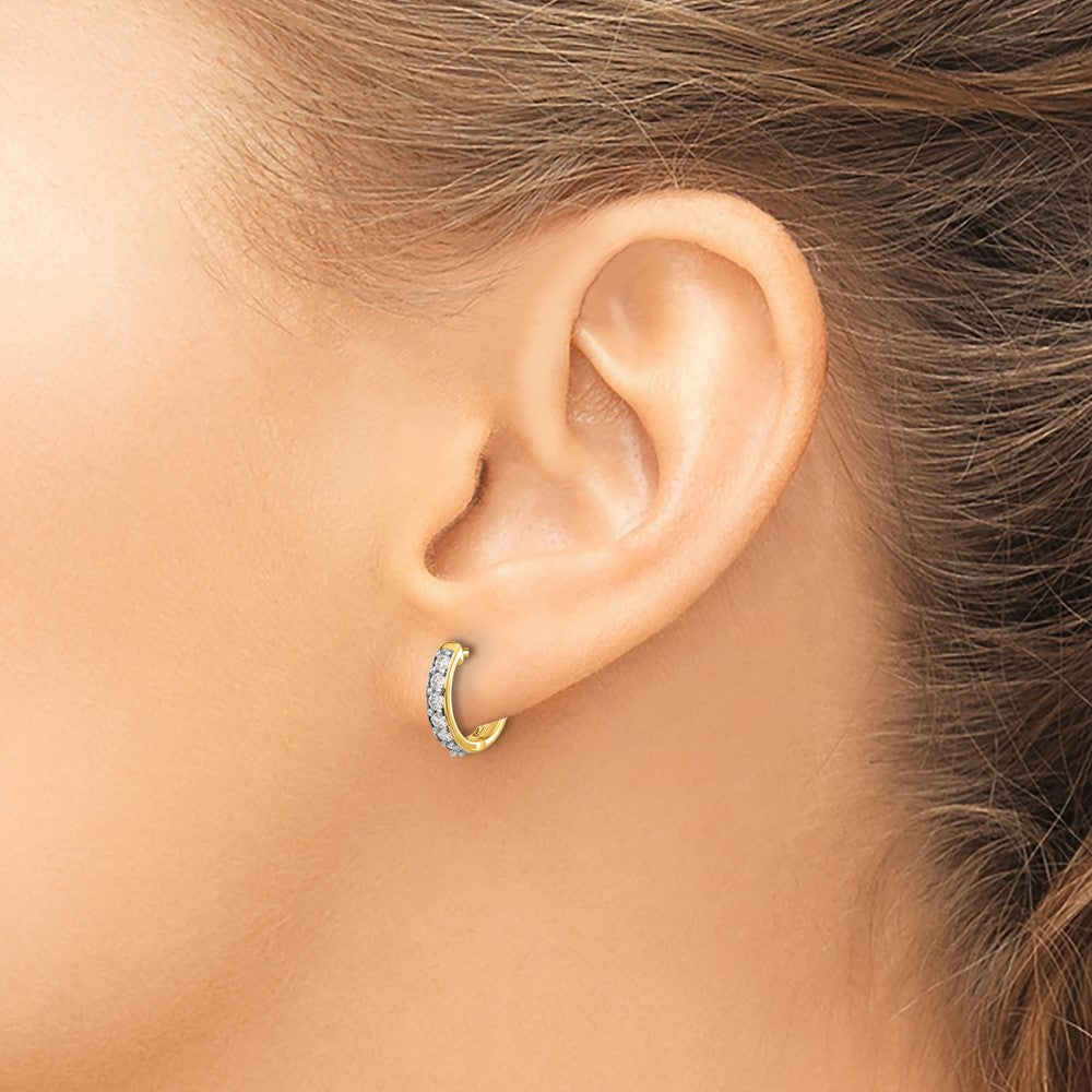14K Lab Grown Diamond VS/SI FGH Hinged Hoop Earrings